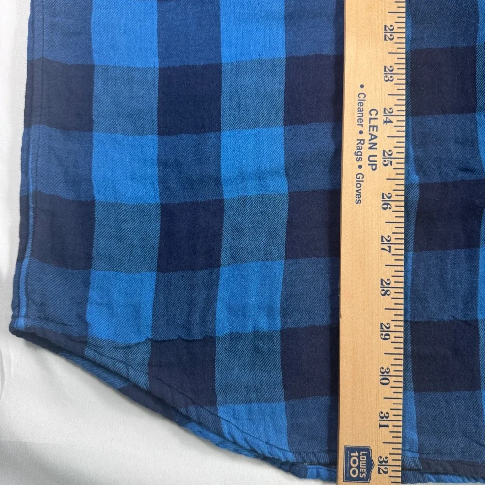 Polo Ralph‎ Lauren Buffalo Check Flannel Shirt Mens XL Blue Plaid Classic Fit